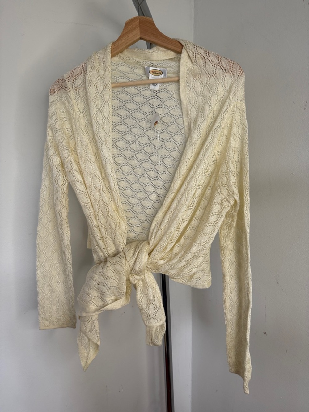 Talbots Cream Open-Front Knit Cardigan  one size